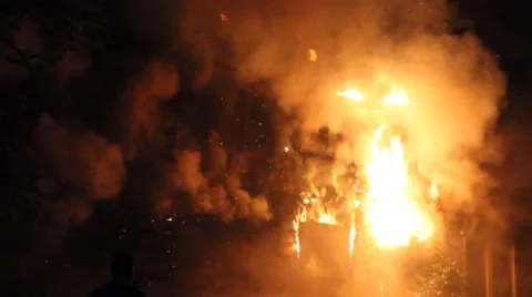 Evacuation horns for firefighters trapped Stock-Footage 52134041