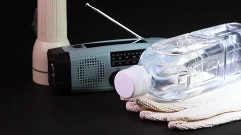 Evacuation image, Disaster prevention goods rotating Stock Footage 301413561