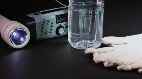 Evacuation image, Disaster prevention goods rotating Stock Footage 302038650