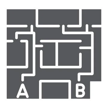Evacuation plan glyph icon, evacuate and emergency, fire escape plan sign Ilustración de archivo