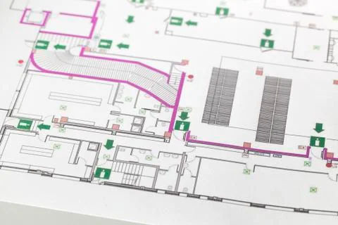 Evacuation plan Stock Photos