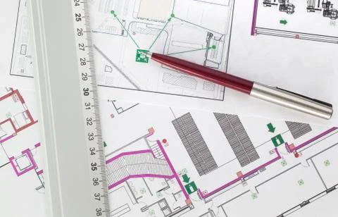 Evacuation plan Stock Photos