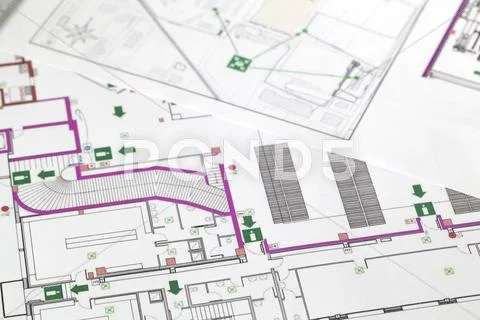 Evacuation plan Stock Photos