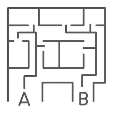 Evacuation plan thin line icon, evacuate and emergency, fire escape plan sign Ilustración de archivo