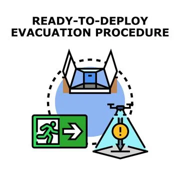 Evacuation procedure planning, safety and emergency management 스톡 일러스트