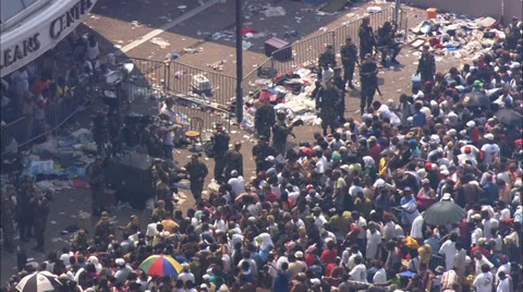 Evacuation Relief Effort Superdome Stock Footage 37293464