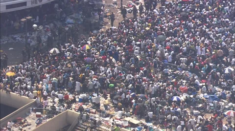 Evacuation Relief Effort Superdome Stock Footage 37293470