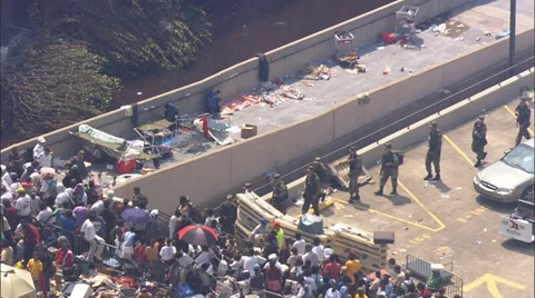 Evacuation Relief Effort Superdome Stock Footage 37293473