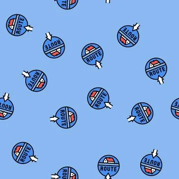 Evacuation route disaster vector seamless pattern 스톡 일러스트