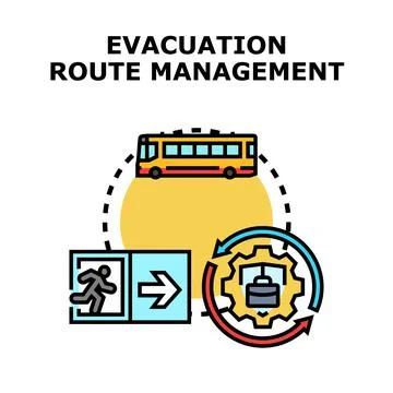 Evacuation route management vector concept illustration イラスト素材
