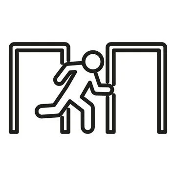 Evacuation run icon outline vector. Exit person Ilustración de archivo