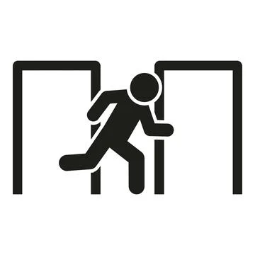 Evacuation run icon simple vector. Exit person Ilustración de archivo