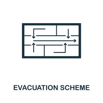 Evacuation Scheme icon. Creative element design from fire safety icons Stock Illustration