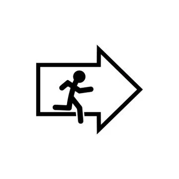 Evacuation vector icon, escape symbol Illustrazione stock