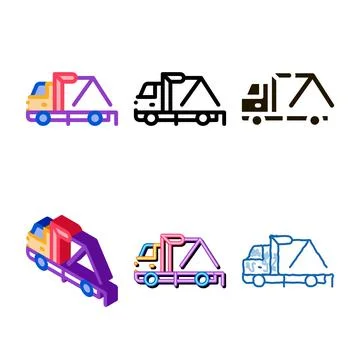 Evacuator crane icon vector outline mix Stock Illustration