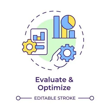 Evaluate and optimize multi color concept icon Stock Illustration