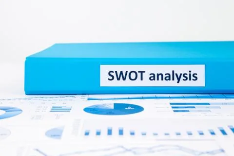 Evaluate and planning projects with swot analysis and business graph report Stock Photos