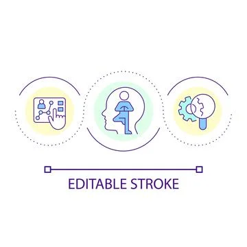 Evaluate performance and mental state loop concept icon Stock Illustration
