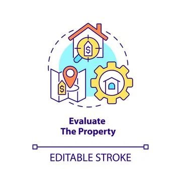 Evaluate property concept icon Stock Illustration