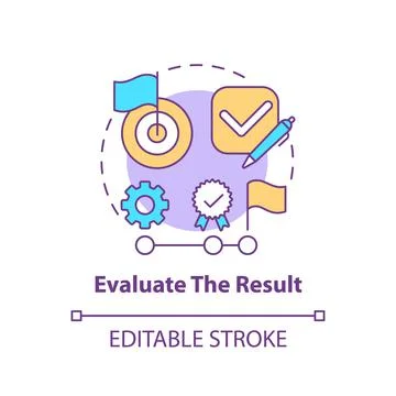Evaluate the result concept icon Stock Illustration