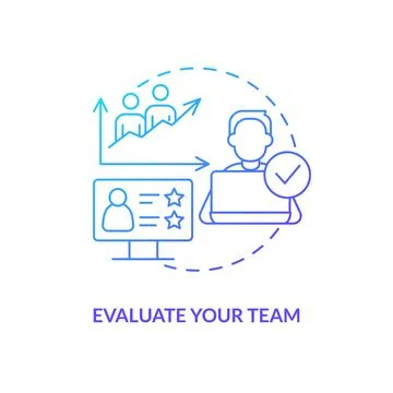 Evaluate your team blue gradient concept icon Stock Illustration