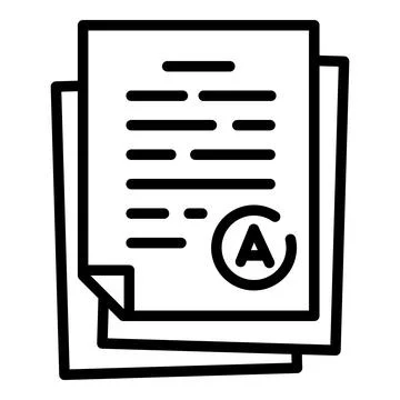Evaluated test paper icon, outline style 库存插图