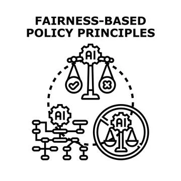 Evaluating ai fairness validating policy principles balancing decision Stock Illustration