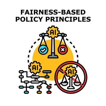 Evaluating ai fairness validating policy principles balancing decision Stock Illustration