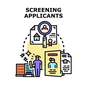 Evaluating applicant qualifications for job or tenancy Stock Illustration