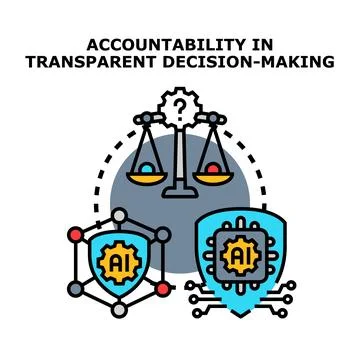 Evaluating artificial intelligence accountability in transparent decision m.. Stock Illustration