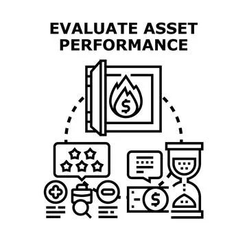 Evaluating asset performance for financial strategy concept Illustrazione stock