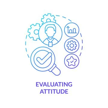 Evaluating attitude blue gradient concept icon Stock Illustration