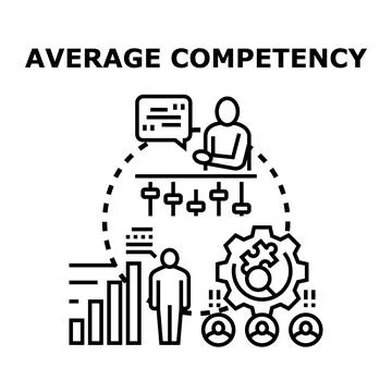 Evaluating average competency level and skill development progress Stock Illustration