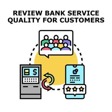 Evaluating banking service quality for customer experience Stock Illustration