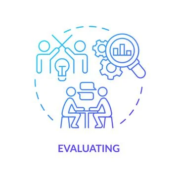 Evaluating blue gradient concept icon Stock Illustration