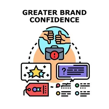Evaluating brand confidence factors and business reputation Stock Illustration
