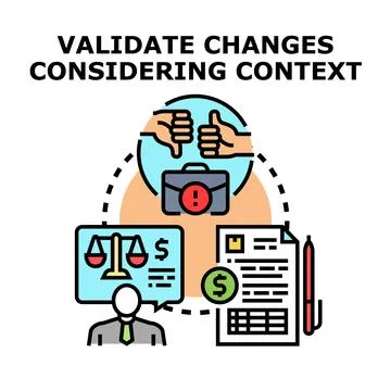 Evaluating business changes considering legal and financial context Stockillustratie