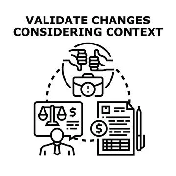 Evaluating business changes considering legal and financial context イラスト素材