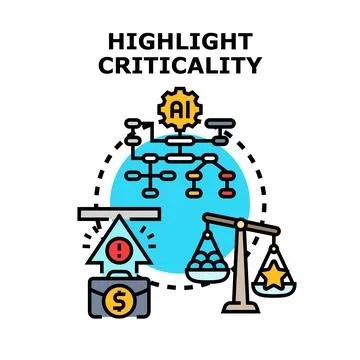 Evaluating business criticality with artificial intelligence system Illustrazione stock