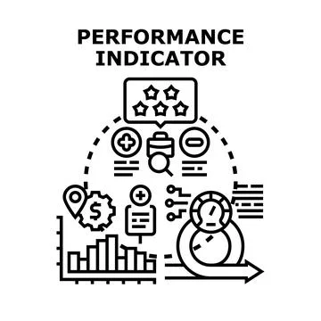 Evaluating business performance indicator concept illustration Stock Illustration