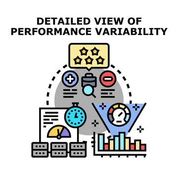 Evaluating business performance variability with data analytics Stock Illustration