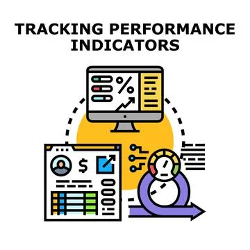 Evaluating business processes and performance indicators Stockillustratie