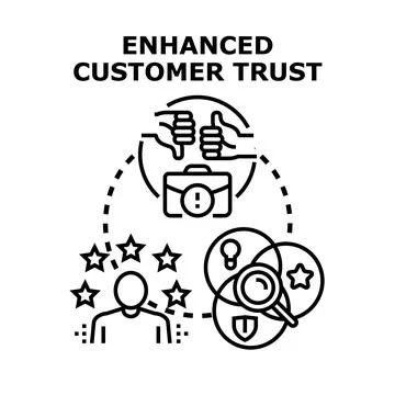 Evaluating business reputation for enhanced customer loyalty trust Stock Illustration