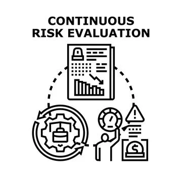 Evaluating business risk continuously for financial monitoring Stock Illustration