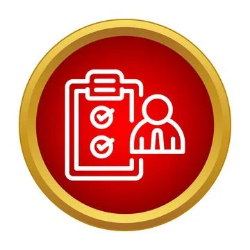 Evaluating candidate performance with a checklist on clipboard 库存插图