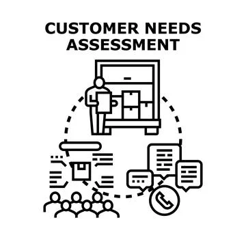 Evaluating client expectations through strategic customer needs assessment Stock Illustration