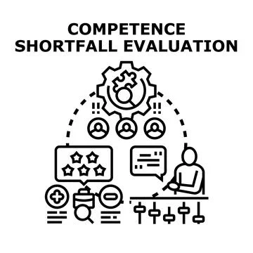 Evaluating competence shortfall measuring skill gap professional development Stock Illustration