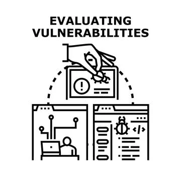 Evaluating computer network vulnerabilities and cyber attack risk 스톡 일러스트