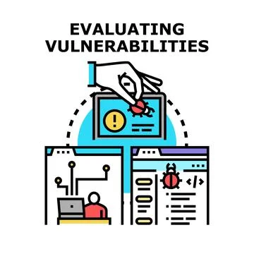 Evaluating computer network vulnerabilities and cyber attack risk Stock Illustration