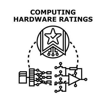 Evaluating computing hardware device ratings performance concept イラスト素材